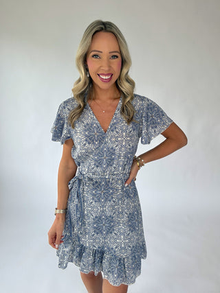 Coastal Romance Wrap Mini Dress