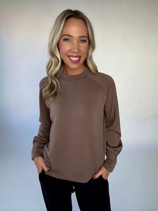 VARLEY Zosia Crew Neck Midlayer - Coffee Quartz