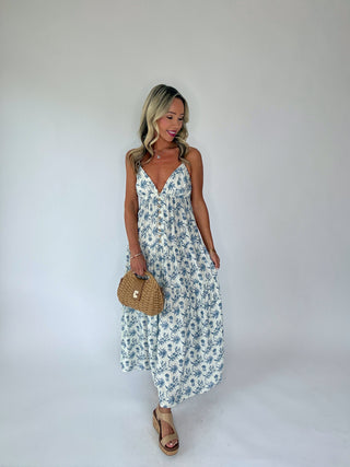 In The Moment Maxi Dress - Porcelain Blue