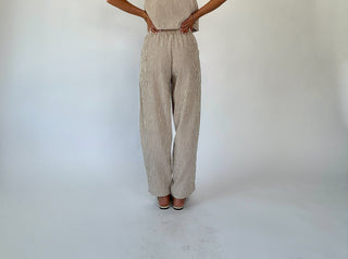 Perfectly Aligned Striped Pants - Mocha