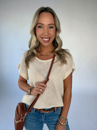 Soaking Up The Sunshine Knit Top - Ivory
