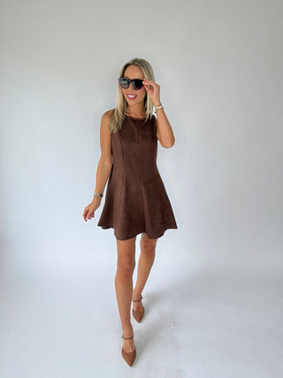 Café Rendezvous Mini Dress - Chestnut