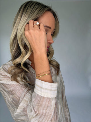 Make It Known Button Up Top - Sand Shimmer