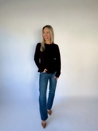 Wine & Dine Cardigan - Burgundy