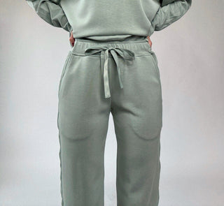 Satin Serenity Pants - Sage