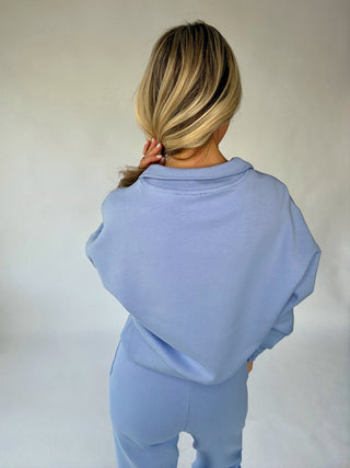 Running Errands Half Zip Top - Perri Blue