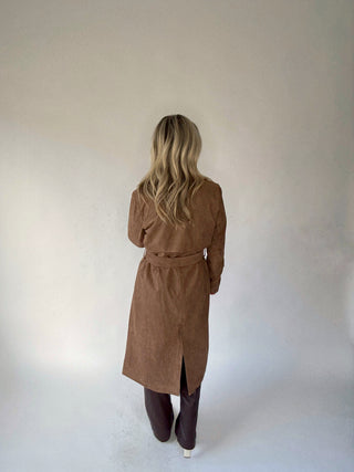 Decadent Mocha Suede Trench Coat