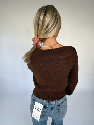 Wrapped Up In You Sweater - Dark Brown