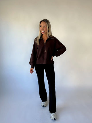 VARLEY Milano Half-Zip Sweat - Coffee Bean