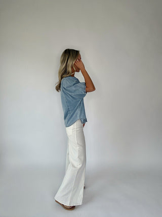 Take Notice Denim Top - Chambray