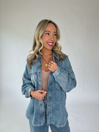 Bend The Rules Denim Top - Chambray