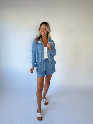Softly Structured Tencel Jacket - Chambray Blue