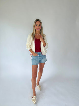 Stitched In Freedom Cardigan - Ivory