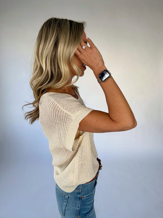 Soaking Up The Sunshine Knit Top - Ivory