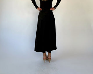 The Belted Statement Suede Skirt - Black