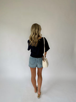 The Right Balance Knit Top - Navy