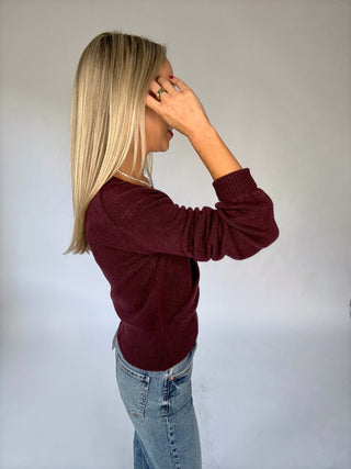 Wrapped Up In You Sweater - Dark Cherry