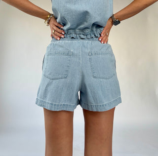 Just Add Sun Denim Shorts - Stone Wash Blue