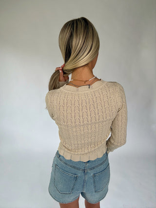 All The Possibilities Cardigan - Cafe Creme
