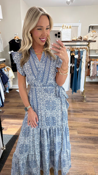 Coastal Romance Wrap Maxi Dress