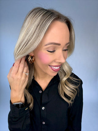 Third Time's A Charm Hoop Earrings - Gold