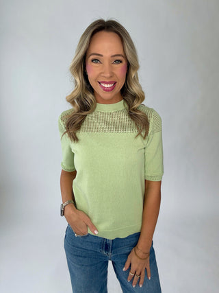 SANCTUARY Mix Stitch Tee - Detox Green