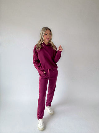 Satin Serenity Pants - Wine Berry