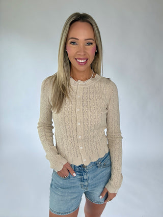 All The Possibilities Cardigan - Cafe Creme