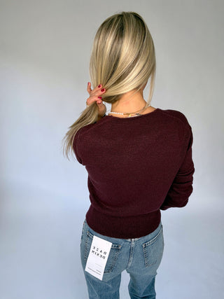 Wrapped Up In You Sweater - Dark Cherry