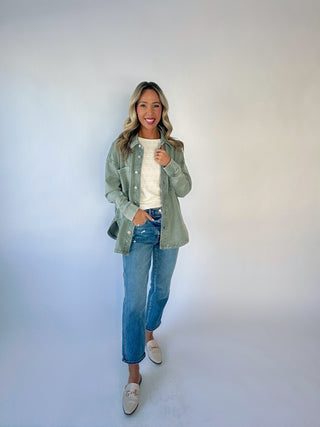 Sunday Style Shacket - Sage