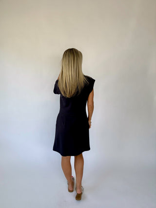 Ready For Anything Front Zip Mini Dress - Navy