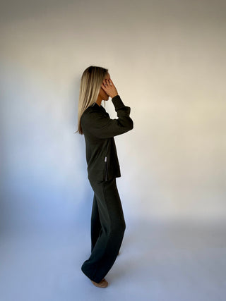 VARLEY The Wide Leg Pant 30" - Olive Marl
