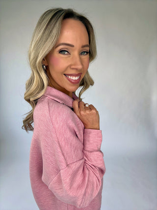 VARLEY Hawley Half Zip Sweat - Rose Marl