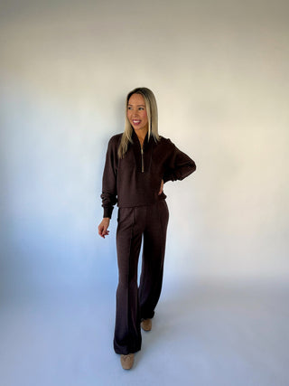 VARLEY Sally Half Zip Sweat - Coffee Bean Marl