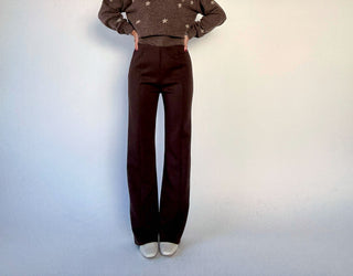 Ease & Elegance Front Seam Pant - Brown