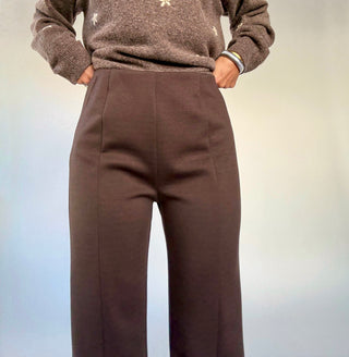 Ease & Elegance Front Seam Pant - Brown