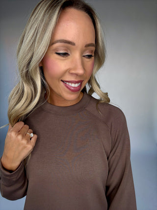 VARLEY Zosia Crew Neck Midlayer - Coffee Quartz