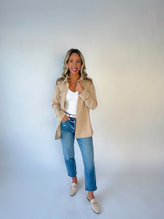 Here For You Shacket - Taupe