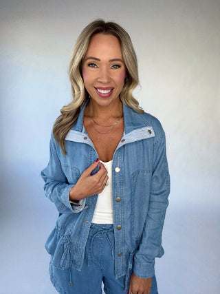 Softly Structured Tencel Jacket - Chambray Blue