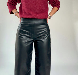 SANCTUARY Runway Leather Trouser - Black