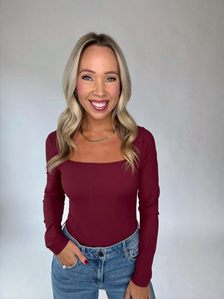Best Decision Bodysuit - Maroon