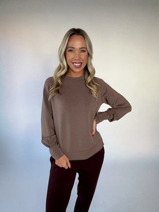 VARLEY Zosia Crew Neck Midlayer - Coffee Quartz
