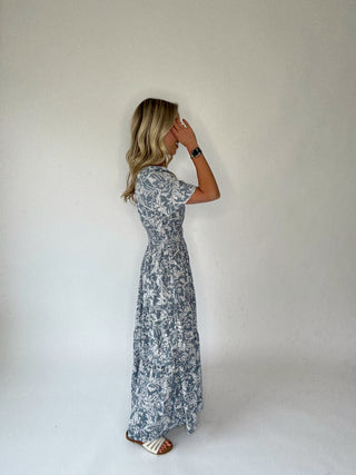 Romance Awaits Floral Dress - Blue