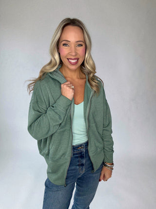 Cool Nights Zip Up Hoodie - Silky Pine