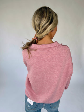 VARLEY Hawley Half Zip Sweat - Rose Marl