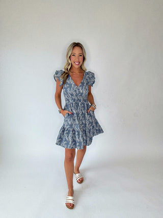 The Amalfi Escape Dress - Denim Blue