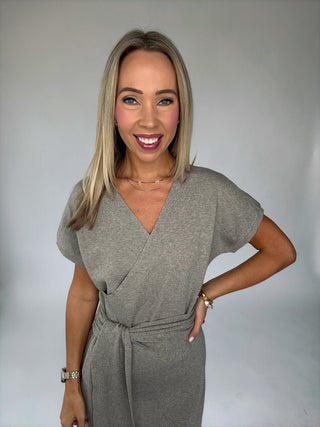 In The Long Run Midi Dress - Greige