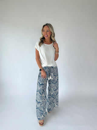 Tropic Escape Faux Wrap Pants