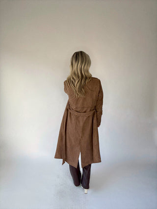 Decadent Mocha Suede Trench Coat