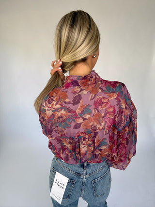 Love Me Softly Floral Top - Dusty Mauve Multi